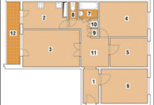 Фото - Перепланировка Четырехкомнатная квартира общей площадью 78,7м2: Летняя палитра в доме