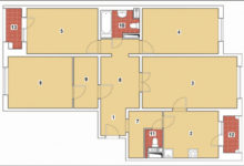 Фото - Перепланировка Четырехкомнатная квартира в доме серии П-3М: «Загорелый» интерьер в доме П-3М