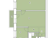 Фото - Перепланировка Двухкомнатная квартира общей площадью 41,7м2: Светло и просторно в доме