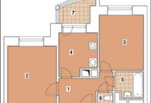 Фото - Перепланировка Двухкомнатная квартира общей площадью 44м2 в монолитном доме: Богатство цвета в доме