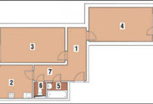 Фото - Перепланировка Двухкомнатная квартира общей площадью 58,8 м2: Всем найдется уголок в доме