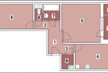 Фото - Перепланировка Двухкомнатная квартира общей площадью 59,7 м2: Черно-белое кино в доме