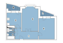 Фото - Перепланировка Двухкомнатная квартира в доме серии ГМС-1: Вариации на тему поп-арта в доме ГМС-1