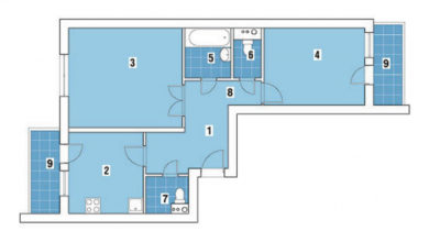 Фото - Перепланировка Двухкомнатная квартира в доме серии ГМС-3: Путешествие по эпохам в доме ГМС-3