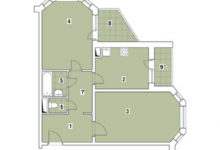 Фото - Перепланировка Двухкомнатная квартира в доме серии И-1723: Эстетика штрихкода в доме И-1723