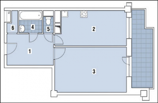 Фото - Перепланировка Однокомнатная квартира общей площадью 52м2: Фристайл как образ жизни в доме