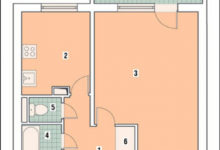 Фото - Перепланировка Однокомнатная квартира в доме серии П46: От нейтрального к контрастному в доме П-46
